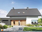 „Dom pod ambrowcem 2 (GE) OZE” | Nowoczesny projekt domu z poddaszem użytkowym i garażem jednostanowiskowym 