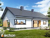 „Dom w lipiennikach 3” | Atrakcyjny projekt domu parterowego z dwuspadowym dachem w kolorze antracytu