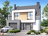 „Dom w klematisach 35” | projekt domu z bezokapowym dachem dwuspadowym