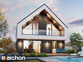 „Dom w malinówkach 36” | Reprezentacyjny projekt domu z poddaszem użytkowym i panoramicznymi przeszkleniami